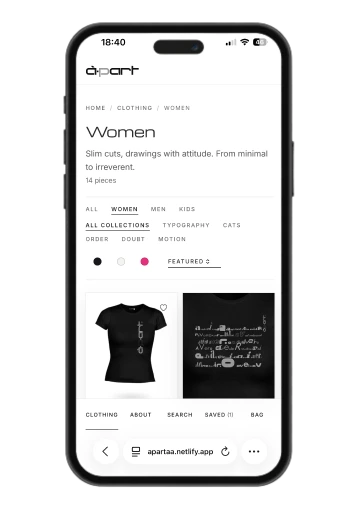 À P ART women collection mobile screen
